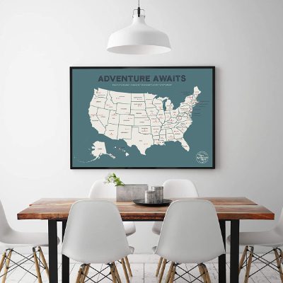 Road Trip Planning Map In Kitchen | Roadtrip Possible
